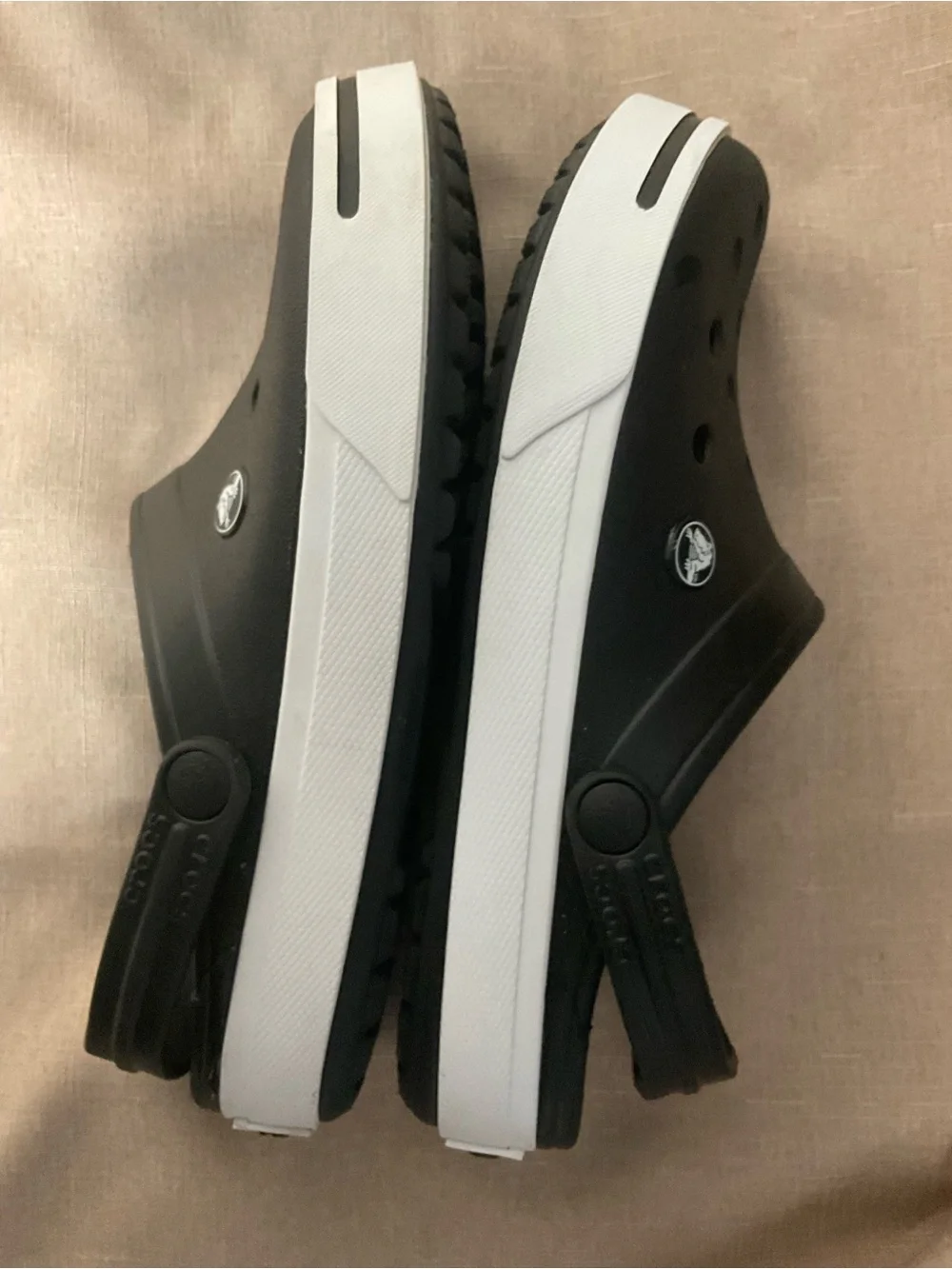 CROCS Kids Black & White Classic Clog with Back Strap